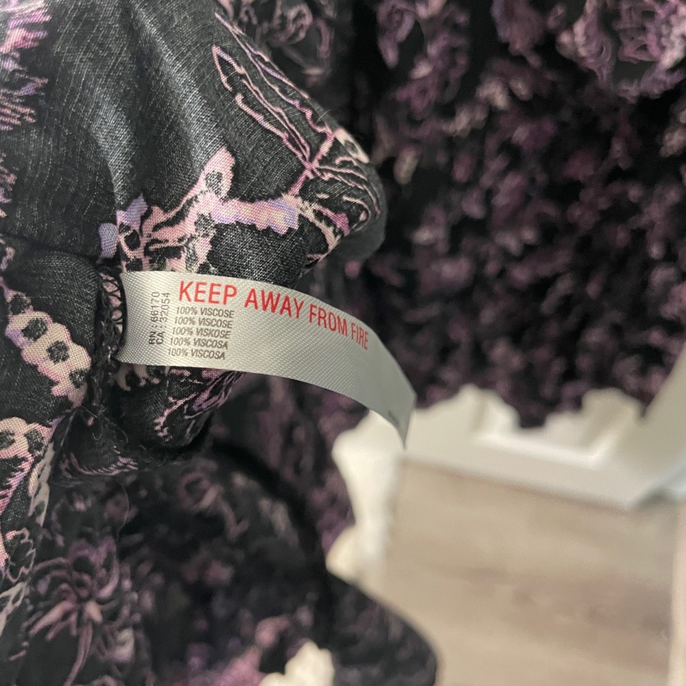 Free People Black and Pink Floral Midi Dress - Picture 5 of 5